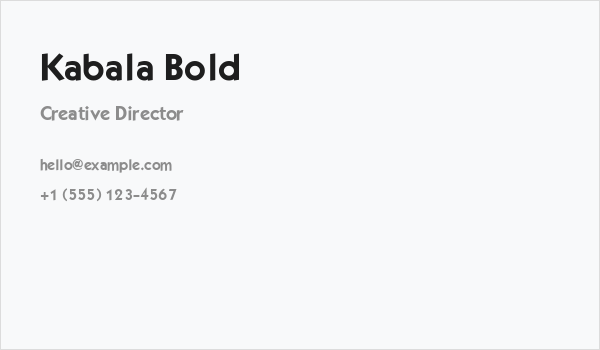 Kabala Bold Business Card