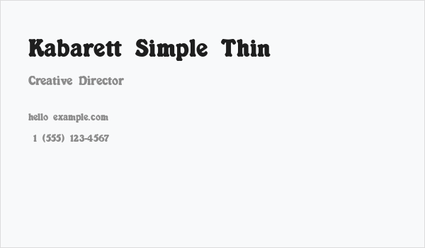 Kabarett Simple Thin Business Card