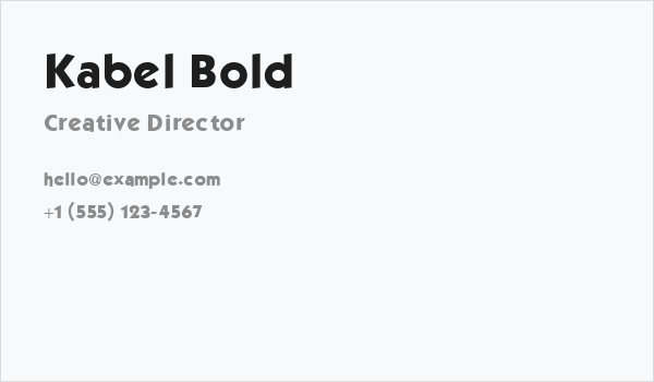 Kabel Bold Business Card