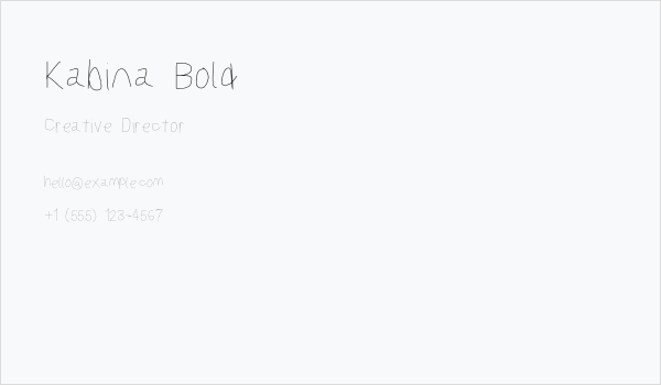 Kabina Bold Business Card