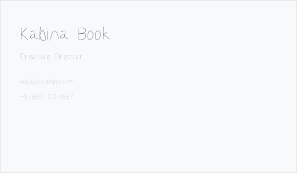 Kabina Book Business Card