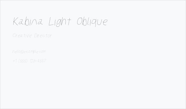 Kabina Light Oblique Business Card
