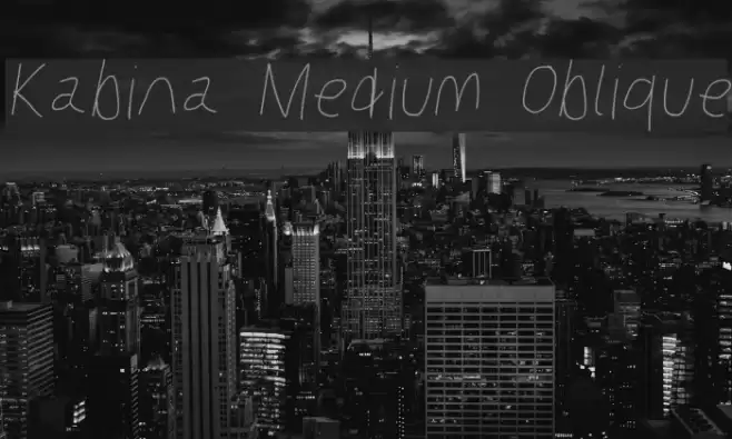 Kabina Medium Oblique Font examples