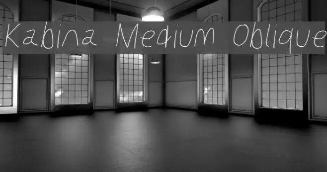 Kabina Medium Oblique Font examples
