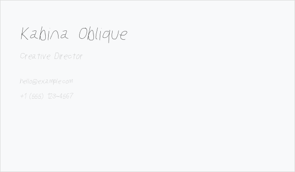 Kabina Oblique Business Card