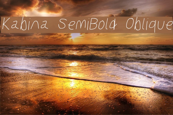 Kabina SemiBold Oblique Font examples