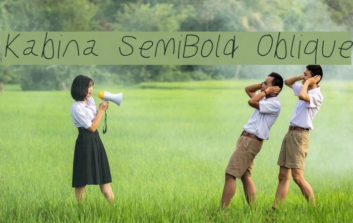Kabina SemiBold Oblique Font examples
