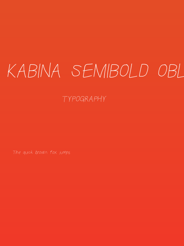 Kabina SemiBold Oblique Poster