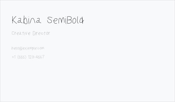 Kabina SemiBold Business Card
