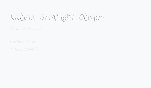 Kabina SemiLight Oblique Business Card
