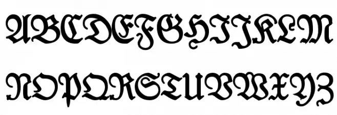 Kabinett-Fraktur Halbfett 字体 大写