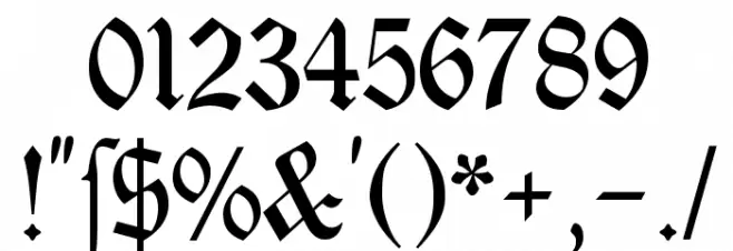 Kabinett-Fraktur Mager Font OTHER CHARS