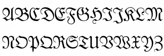 Kabinett-Fraktur Mager Font UPPERCASE