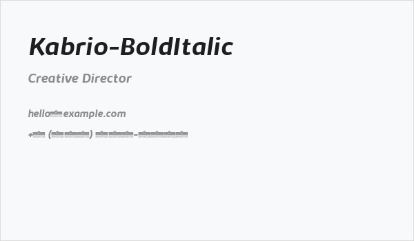Kabrio-BoldItalic Business Card