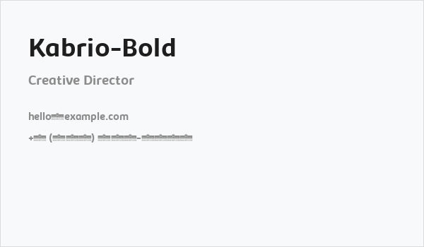 Kabrio-Bold Business Card