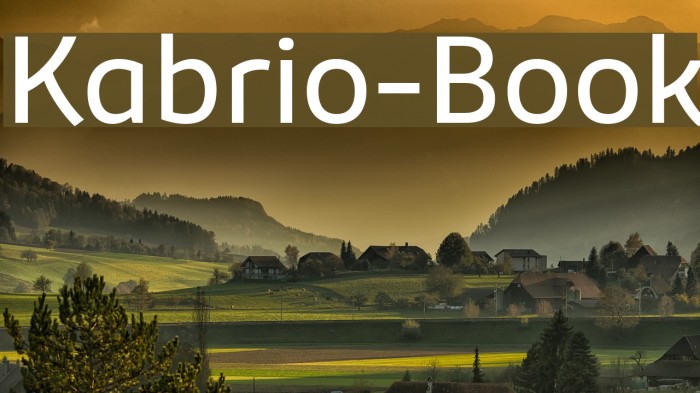 Kabrio-Book Font examples