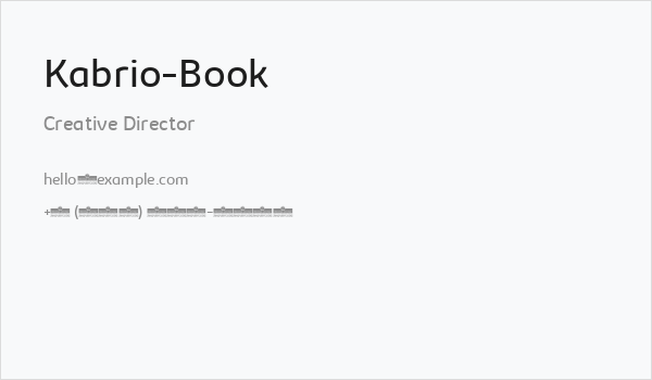 Kabrio-Book Business Card