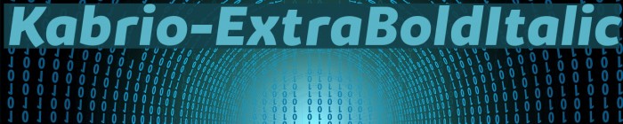 Kabrio-ExtraBoldItalic Font examples