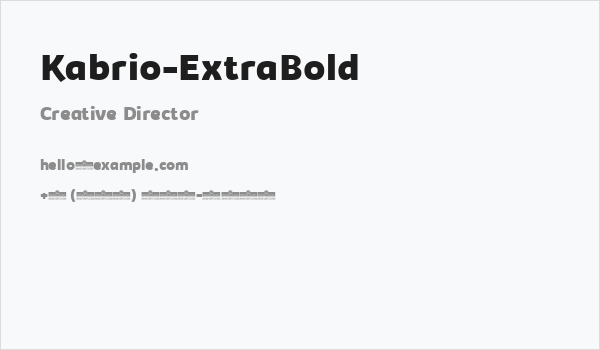 Kabrio-ExtraBold Business Card