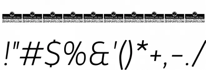 Kabrio-ExtraLightItalic Font OTHER CHARS