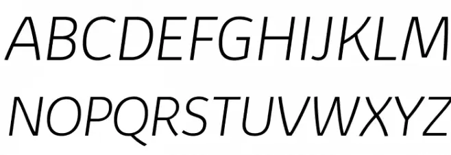 Kabrio-ExtraLightItalic Schriftart Groß