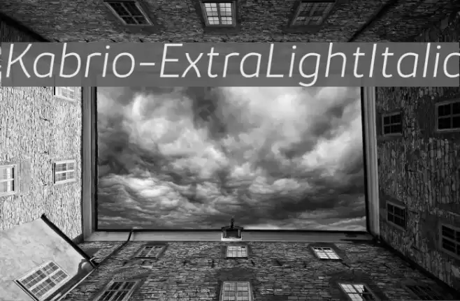 Kabrio-ExtraLightItalic Font examples