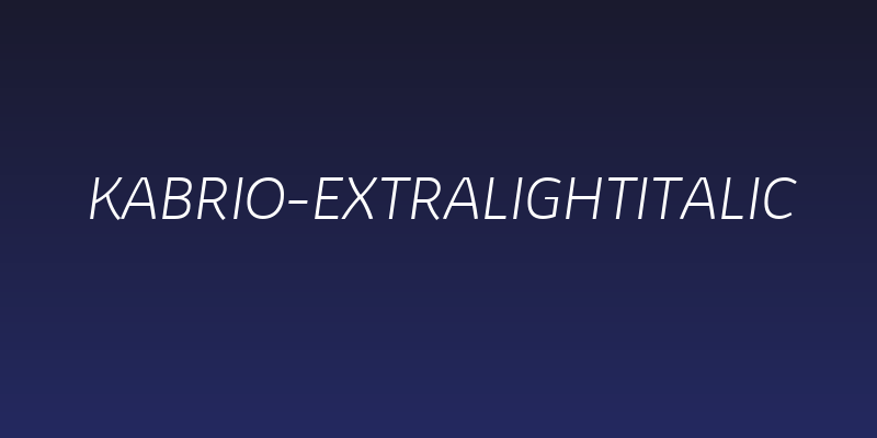 Kabrio-ExtraLightItalic Social Header