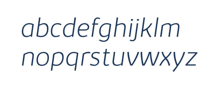 Kabrio-ExtraLightItalic Lowercase