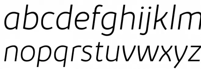 Kabrio-ExtraLightItalic फ़ॉन्ट लोअरकेस