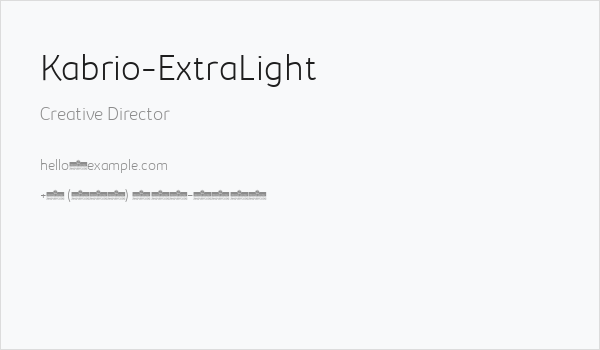 Kabrio-ExtraLight Business Card