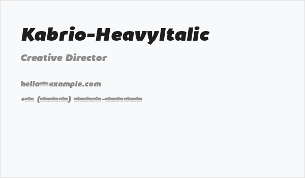 Kabrio-HeavyItalic Business Card