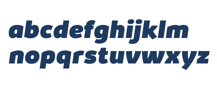 Kabrio-HeavyItalic Lowercase