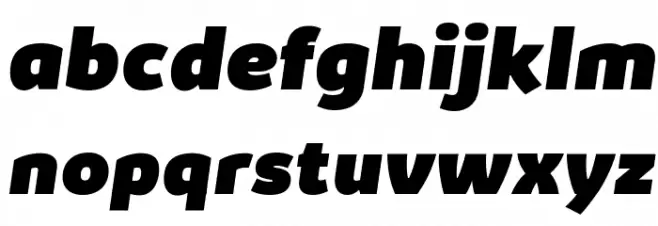 Kabrio-HeavyItalic Caratteri MINUSCOLO