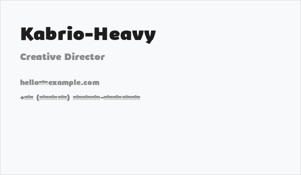 Kabrio-Heavy Business Card