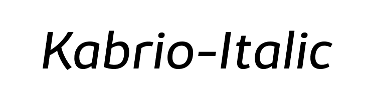 Kabrio-Italic Font