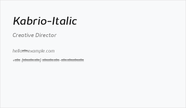 Kabrio-Italic Business Card