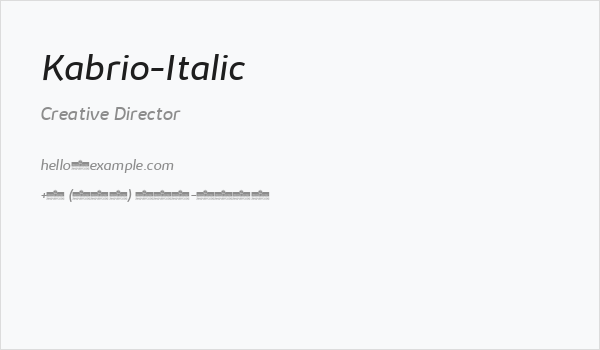 Kabrio-Italic Business Card