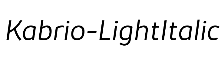 Kabrio-LightItalic Font