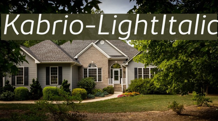 Kabrio-LightItalic Font examples