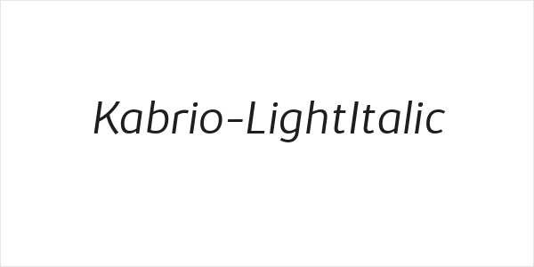 Kabrio-LightItalic Logo