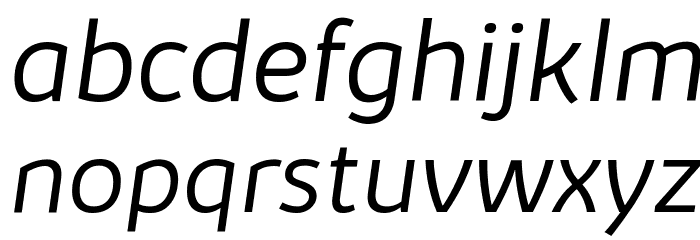 Kabrio-LightItalic Font LOWERCASE