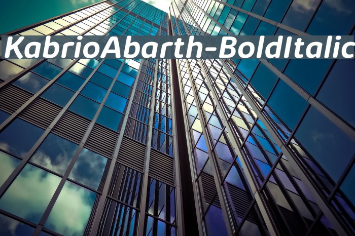 KabrioAbarth-BoldItalic Font examples