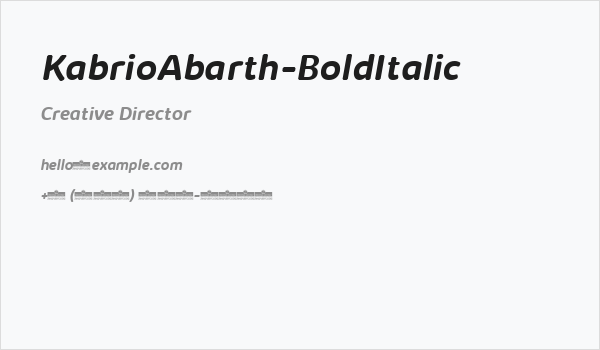 KabrioAbarth-BoldItalic Business Card