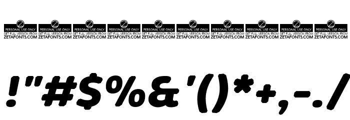KabrioAbarth-ExtraBoldItalic Font OTHER CHARS