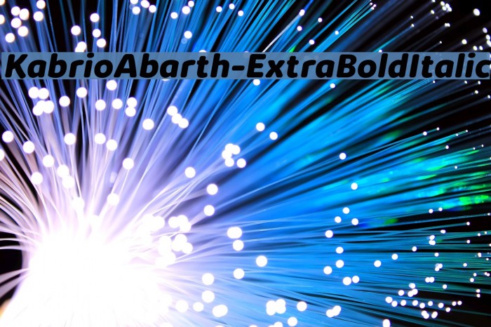 KabrioAbarth-ExtraBoldItalic Font examples