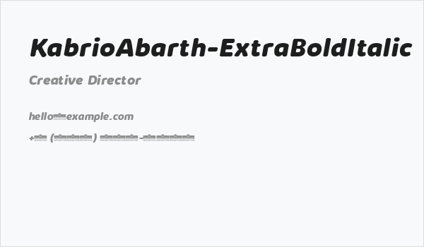 KabrioAbarth-ExtraBoldItalic Business Card