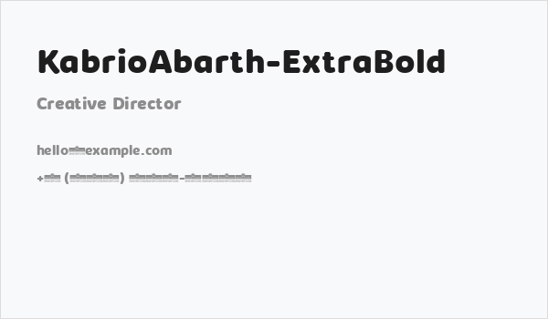 KabrioAbarth-ExtraBold Business Card