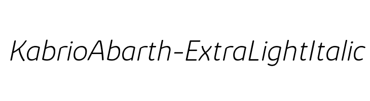 KabrioAbarth-ExtraLightItalic Font