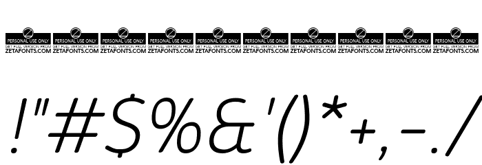 KabrioAbarth-ExtraLightItalic Font OTHER CHARS