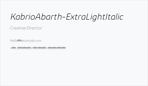 KabrioAbarth-ExtraLightItalic Business Card